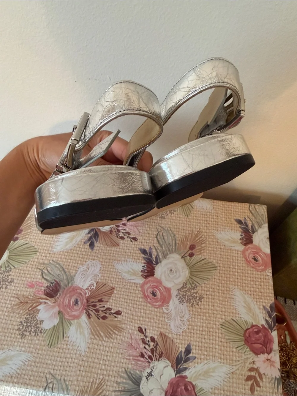 Michael Kors Silver Slingback Flats